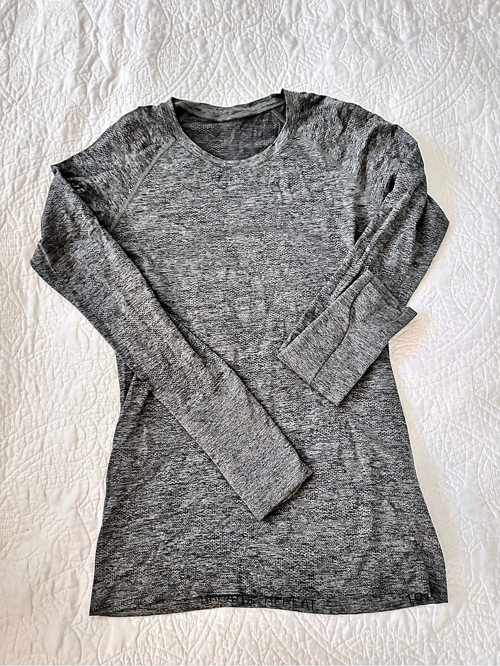lululemon Seamless Long Sleeve Shirt Gray Athletic Top